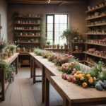 Особенности работы цветочной мастерской с использованием деревянных элементов